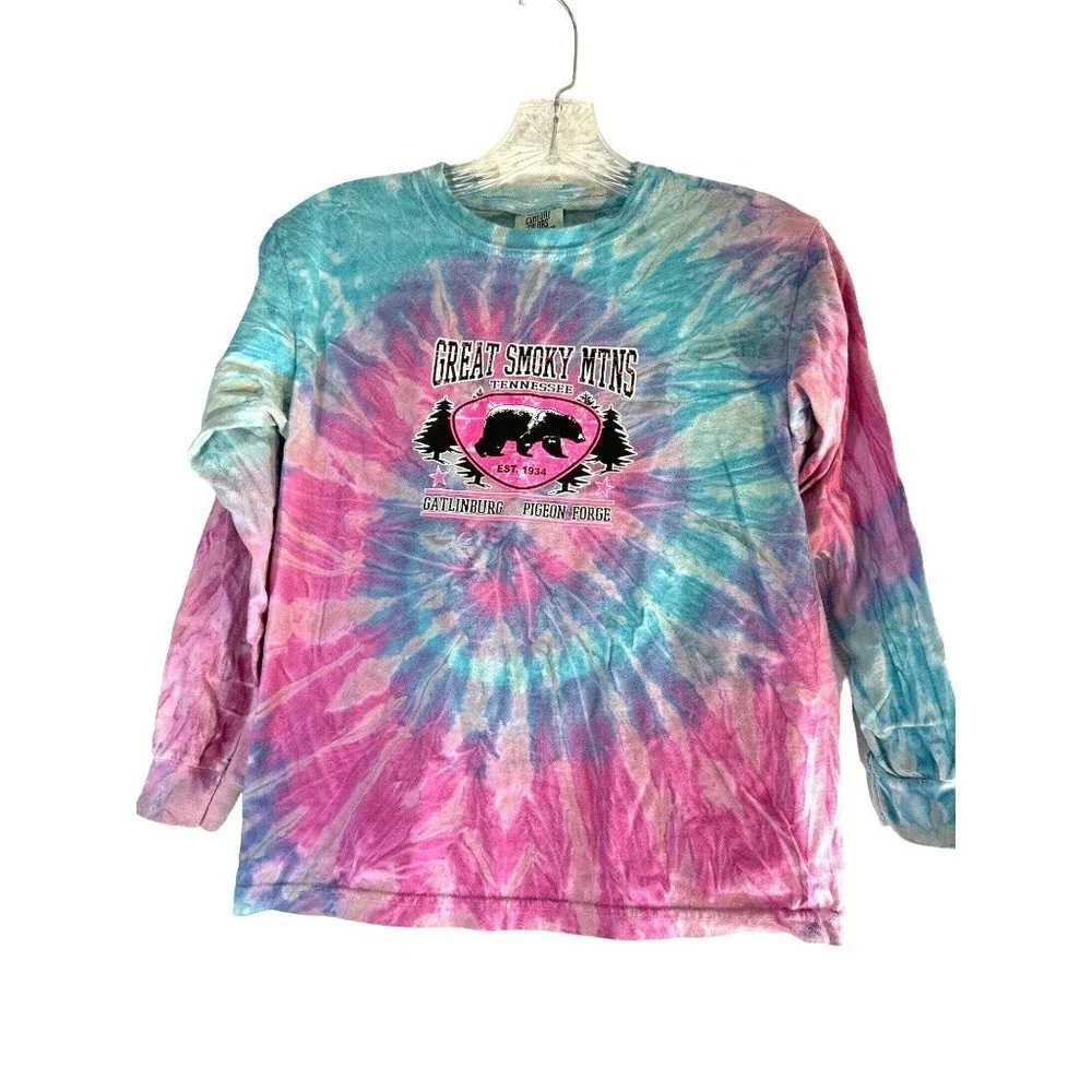 Comfort Colors Graphic Long Sleeve Tee Girls Great Smokey Mountains Multicolored